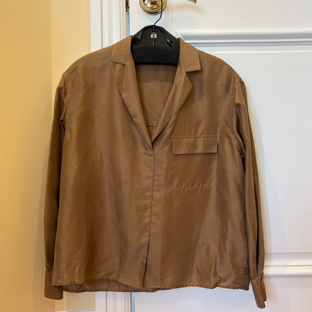Vince Tan Satin Blouse